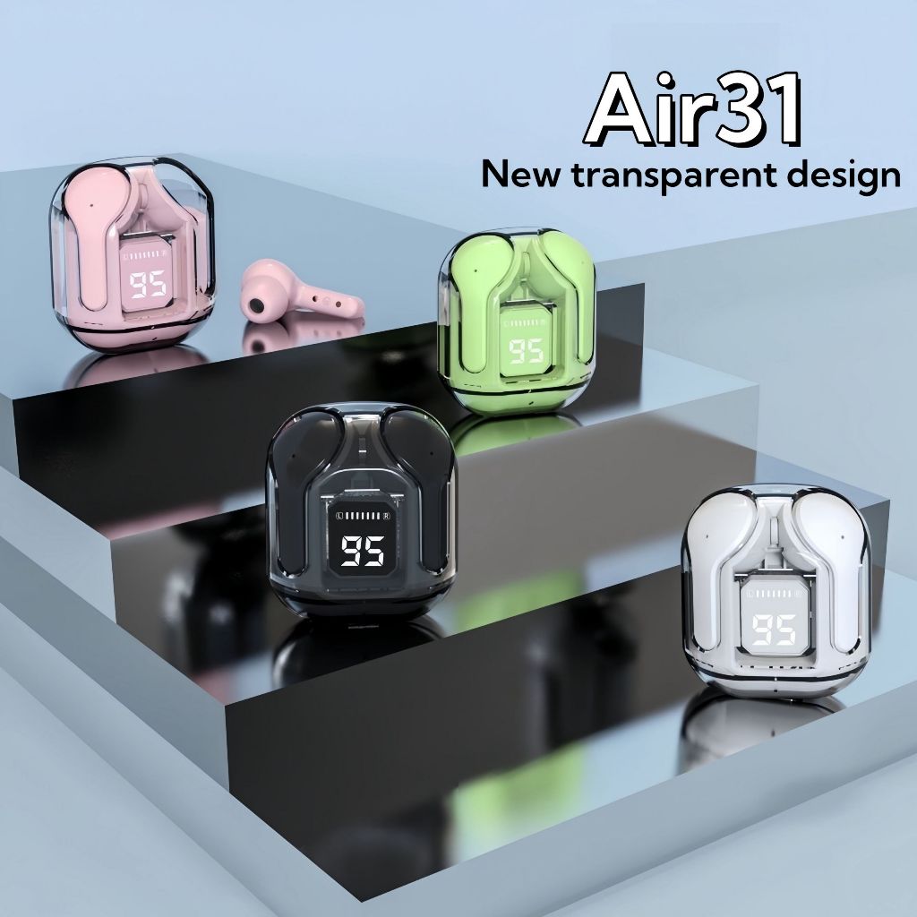 หูฟังบลูทูธอินเอียร์ไร้สาย Air31, หน้าจอแสดงผลแบตเตอรี่, ที่อุดหูซิลิโคน, เหมาะสําหรับโทรศัพท์ Xiaomi และ Android