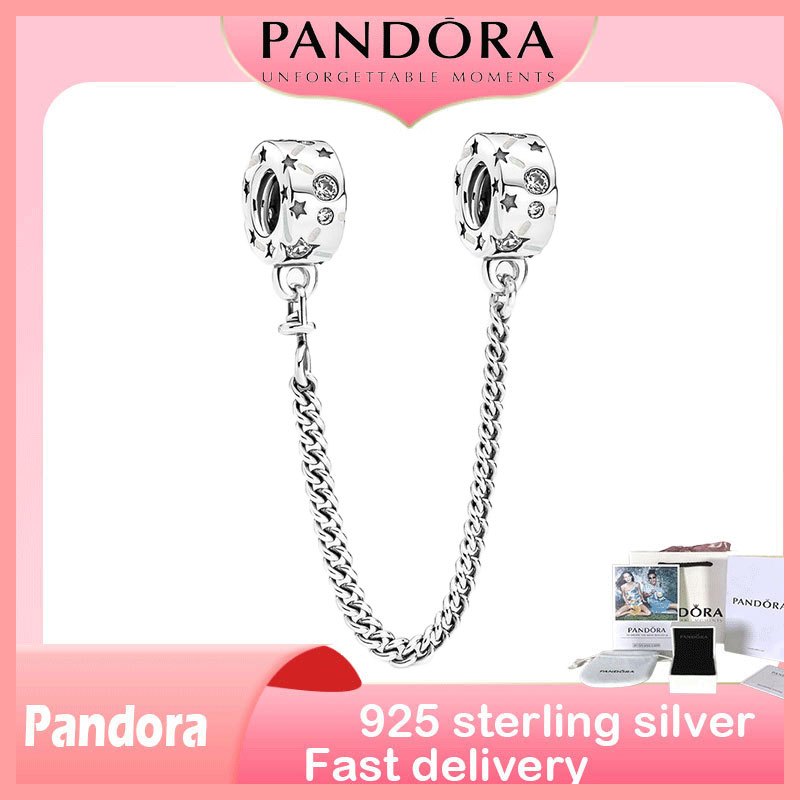 ของแท้ 100% (พร้อมกล่อง) S925 เงินสเตอร์ลิงตัวแทนเพื่อซื้อผลิตภัณฑ์ของขวัญวันเกิด Galaxy Star Safety Chain