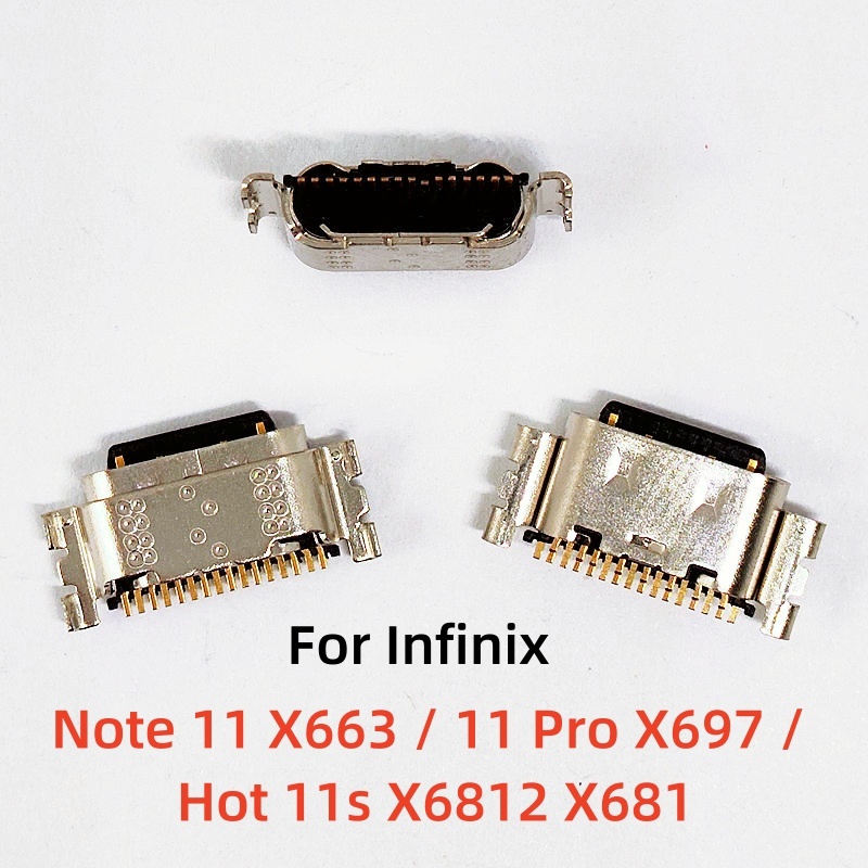 10-50pcs USB ชาร์จพอร์ต Dock Socket Plug Charger Connector สําหรับ Infinix หมายเหตุ 11 X663 X663B / 11 Pro X697 / ร้อน 11s X6812 X681 เปลี่ยนชิ้นส่วน