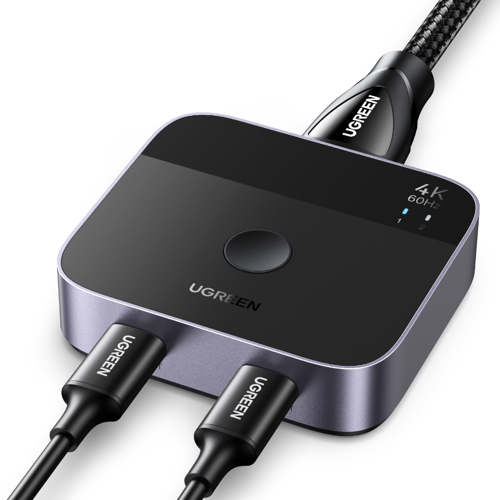 Ugreen 4K60Hz HDMI Switch 2 In 1 Out USB-C*2 to HDMI Switch สําหรับแล็ปท็อป/PC/โทรศัพท์มือถือ/แท็บเล