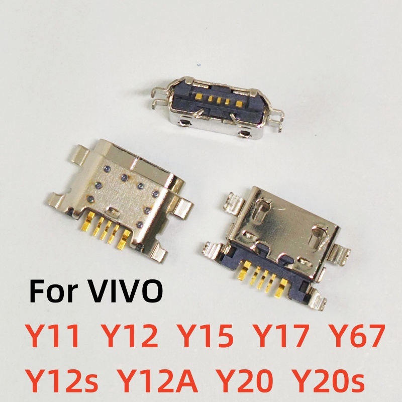 10-50pcs Micro USB แท่นชาร์จพอร์ต Socket Charger Connector ปลั๊กสําหรับ Vivo Y11 Y12 Y15 Y17 Y12s Y12A Y20 Y20s Y67 เปลี่ยนชิ้นส่วน