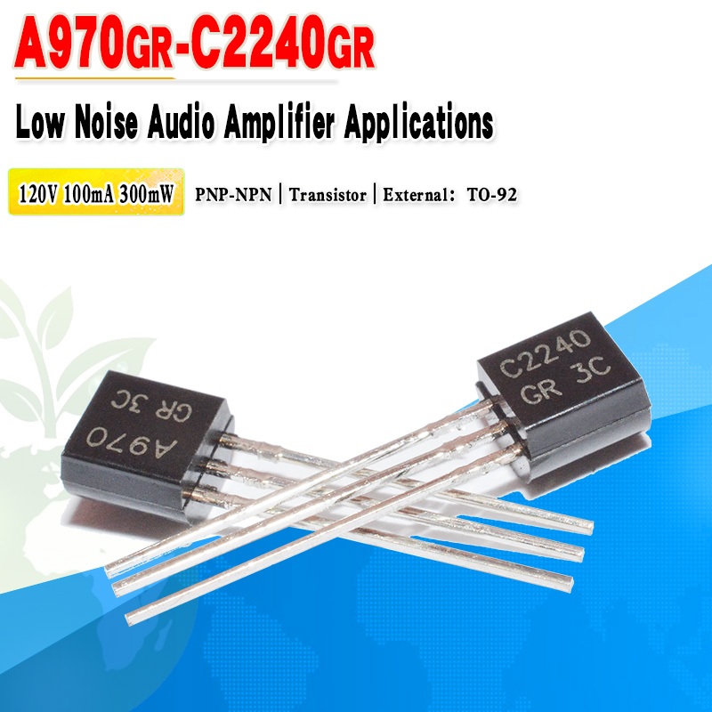 25 ชิ้น/ล็อต 2SA970GR A970 2SC2240GR C2240 เสียงต่ําเครื่องขยายเสียง TO-92 120V