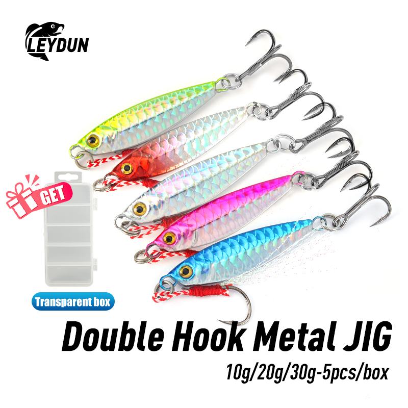 Leydun 5 ชิ้น ตะกั่ว Jig เหยื่อตกปลาช้า ญี่ปุ่น เลเซอร์ Jigging
