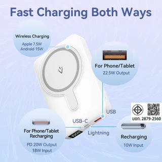 Vention PowerBank แม็กเนติก แม่เหล็กติดเอง 10000mAh เร็ว 22.5W สำหรับ iPhone (MagSafe) โทรศัพท์ทุกค่าย
