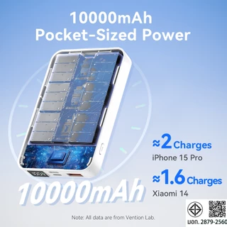 Vention PowerBank แม็กเนติก แม่เหล็กติดเอง 10000mAh เร็ว 22.5W สำหรับ iPhone (MagSafe) โทรศัพท์ทุกค่าย