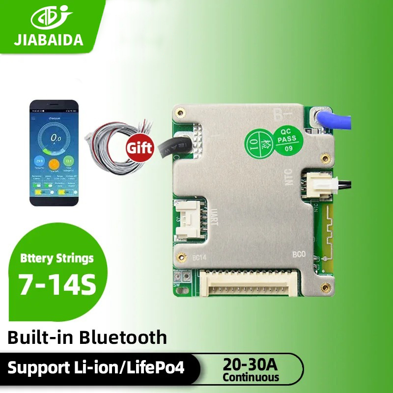 Jbd BMS Smart BT 20A 30A 40A 50A ปัจจุบัน 7S 8S 10S 12S 13S 14S 20A LiFePo4 Li-ion BMS JIABAIDA