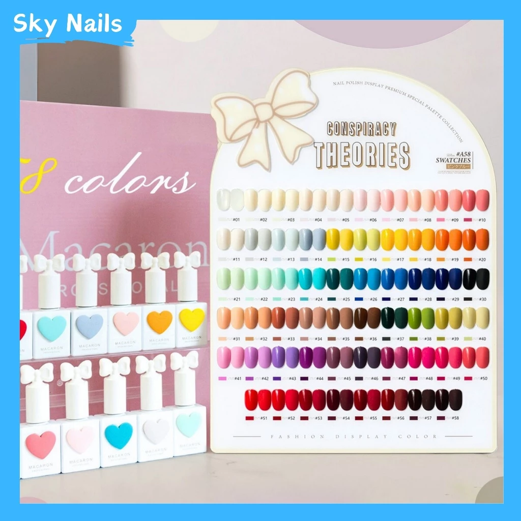 58สี ฟรีชาร์ตสี เบส ท๊อป 15ml. Sansu 3.0 รุ่น MACARON สีเจลฝาโบว์ สีเจล ยกเซต เซตสีเจล ชสีเจล