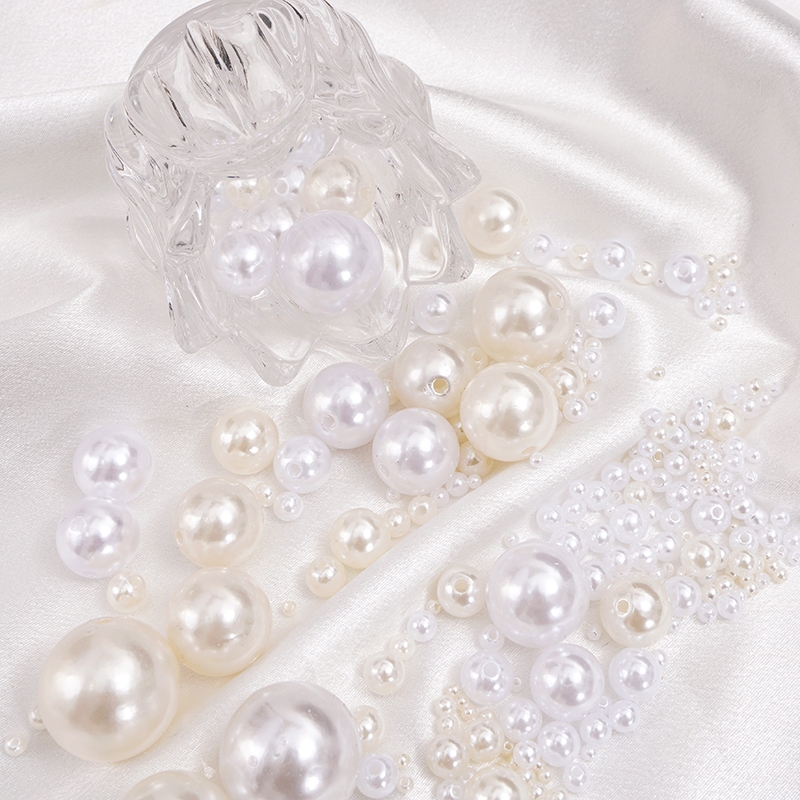 3-25 มม.ความสว่างสูงทรงกลม ABS เลียนแบบลูกปัดมุกสําหรับ DIY สร้อยข้อมือสร้อยคอเครื่องประดับทําอุปกรณ์เสริม