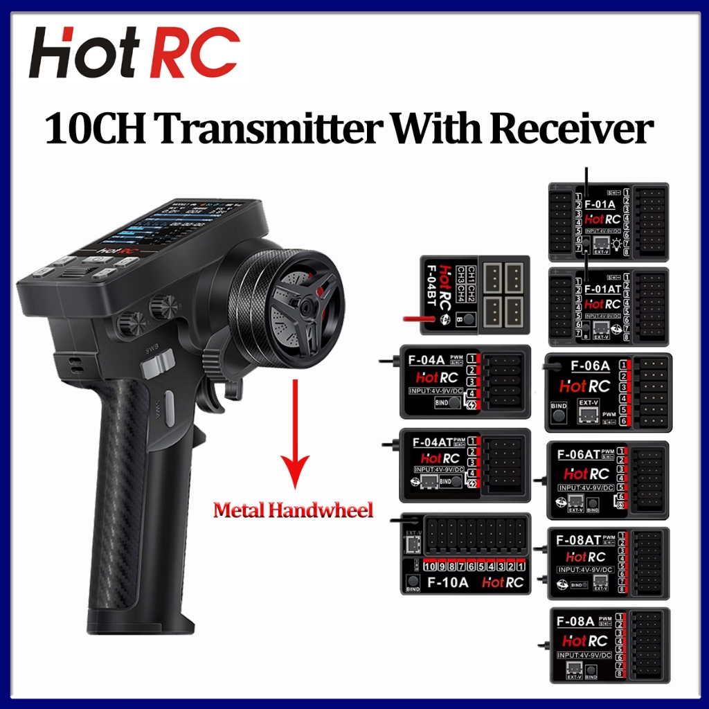 Hotrc CT-10B CT10B 10CH เครื่องส่งสัญญาณรีโมทคอนโทรล 2.4 Ghz วิทยุสําหรับ RC รุ่นรถเรือเครื่องบิน Qu