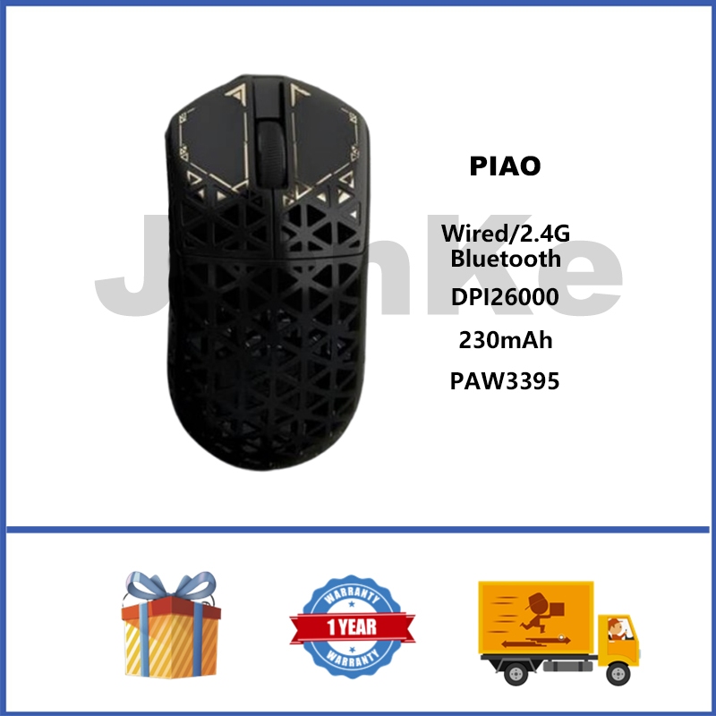 Ipi PIAO เมาส์ไร้สาย PAW3395 DPI26000 เมาส์เกมสามโหมดน้ําหนักเบา