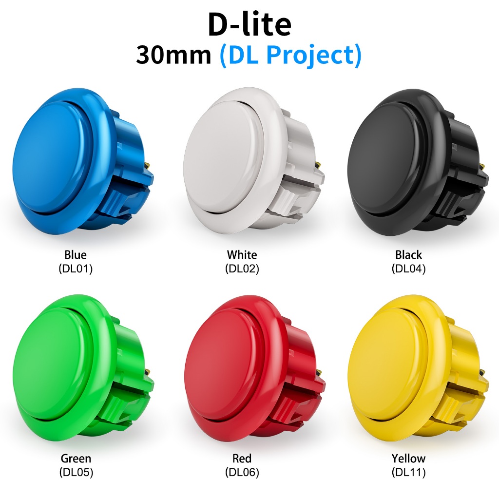 QANBA D-lite Arcade ปุ่ม Snap-In Arcade เกมแท่ง DIY Kit 30 มม. 24 มม.