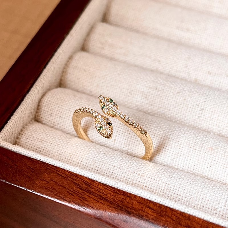 2025 Benming ปีแหวนรูปงูหญิงหรูหรา High-End เปิดแหวน Niche Design แหวนเครื่องประดับ - รูปที่ 5