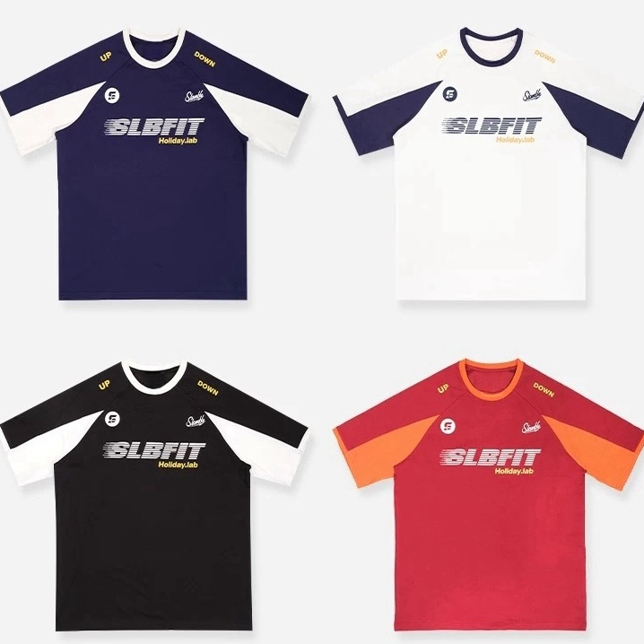 ProMan-เสื้อยืดวินเทจสำหรับผู้ชาย แขนสั้นสีประกบ ชุดสำหรับคู่รัก เทรนด์
