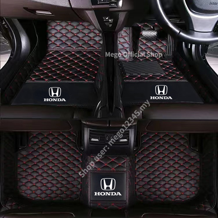 พรมปูพื้นรถยนต์หนัง สำหรับรถขับขวา Honda HR-V / HRV e:HEV 5 ที่นั่งขวามือไดรฟ์พรม หนังแผ่นพื้น