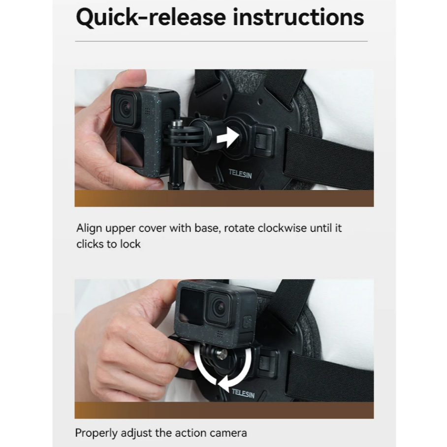 TELESIN New Vest Chest Strap for Action Cameras รุ่นใหม่ สายคาดหน้าอก สายรัดหน้าอก รัดแน่น สำหรับ Gopro / DJI Osmo / Insta360 Chest Strap Mount Vest Chest Belt สายคาดหน้าอกกล้อง gopro mount gopro