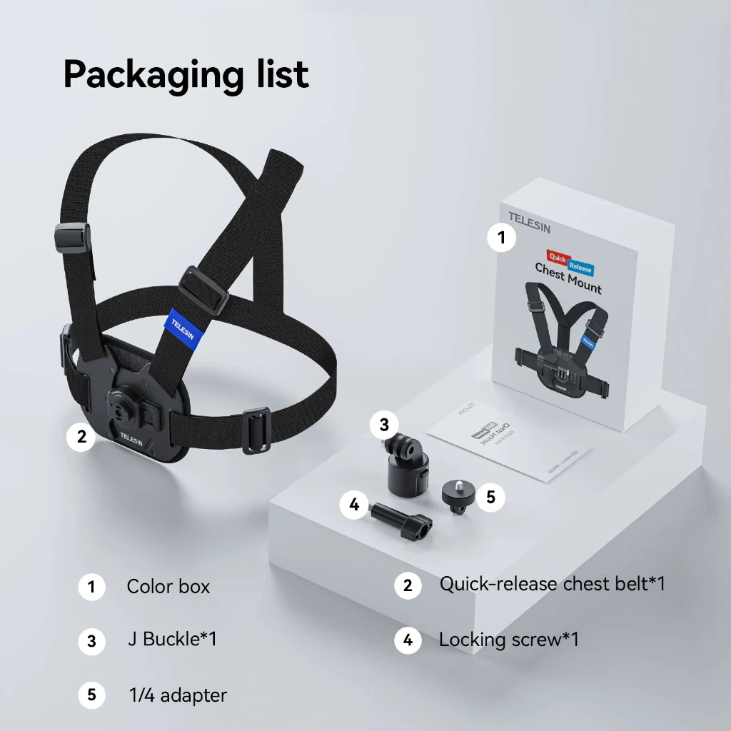 TELESIN New Vest Chest Strap for Action Cameras รุ่นใหม่ สายคาดหน้าอก สายรัดหน้าอก รัดแน่น สำหรับ Gopro / DJI Osmo / Insta360 Chest Strap Mount Vest Chest Belt สายคาดหน้าอกกล้อง gopro mount gopro thumbnail 10