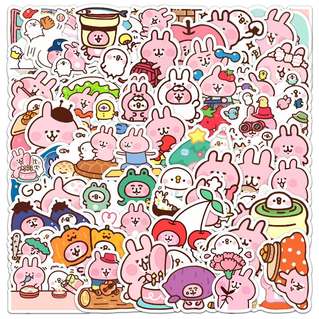52ชิ้นคานาเฮอิกระต่ายสีชมพูสติกเกอร์น่ารักสําหรับ ทําเอง เคสโทรศัพท์แล็ปท็อปหมวกกันน็อครถกราฟฟิตีกันน้ําตกแต่งของขวัญ