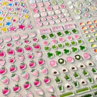 Small Fresh Four-leaf Clover Flower Epoxy Sticker กันน้ํา Te…