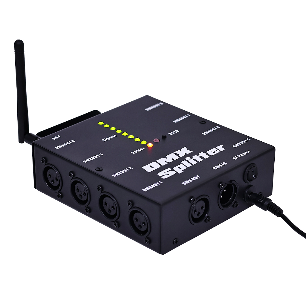 Dmx512 เครื่องขยายสัญญาณ 8-Way Isolated DMX Splitter พร้อมฟังก์ชั่นรับสัญญาณไร้สาย 2.4g