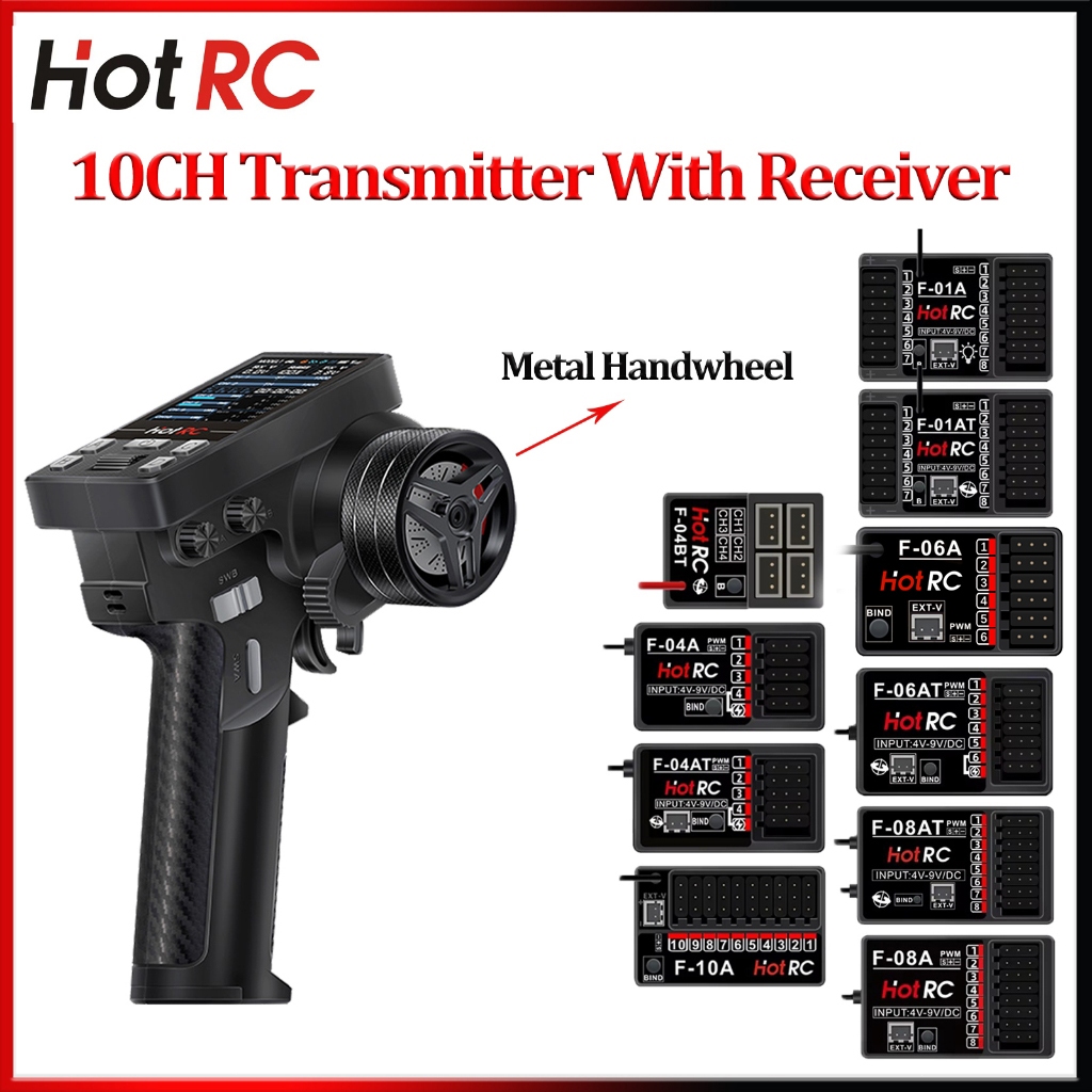 Hotrc CT-10B CT10B 10CH เครื่องส่งสัญญาณรีโมทคอนโทรล 2.4 Ghz วิทยุสําหรับ RC รุ่นรถเรือเครื่องบิน Qu