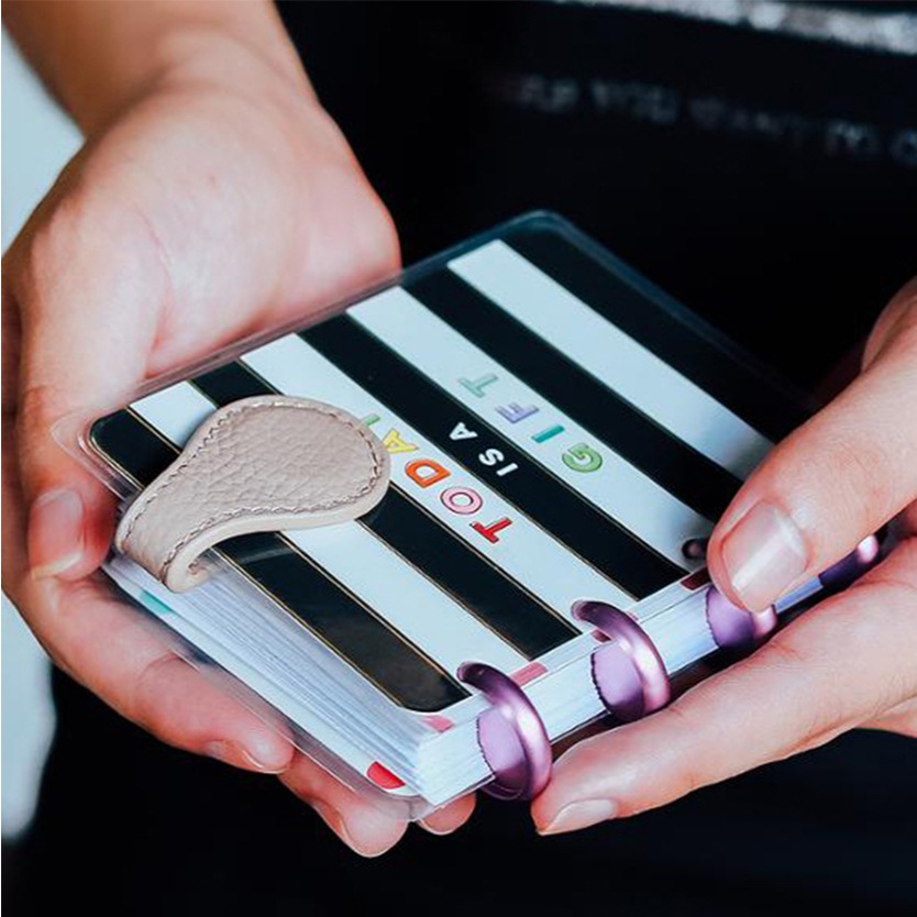 ที่คั่นหนังสือแม่เหล็กหนังแท้คลิปแฮนด์เมด Travelers ตกแต่งโน๊ตบุ๊ค