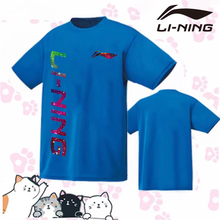 LI NING (ลี้ หนิง) เสื้อแบดมินตันแห้งเร็ว / เสื้อวัฒนธรรมป้องกันแบคทีเรียเสื้อยืดแขนสั้นผู้ชายและผู้หญิง 1157895-RT