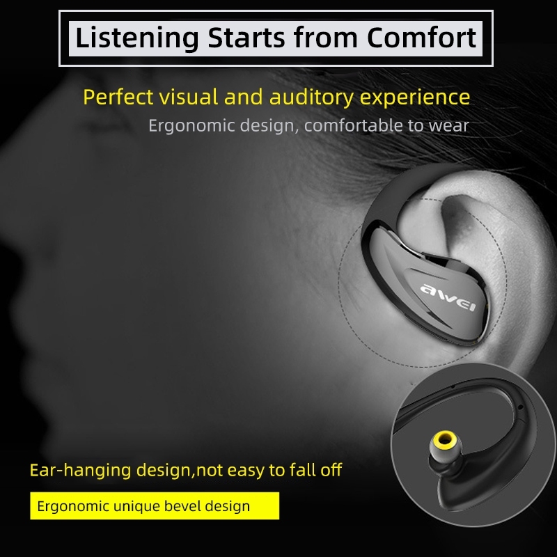 Awei A880BL TWS หูฟังบลูทูธ ไร้สาย Bluetooth Earphone แบบคล้องคอ เสียงเบสหนัก หูฟังวิ่ง ในตัวไมค์