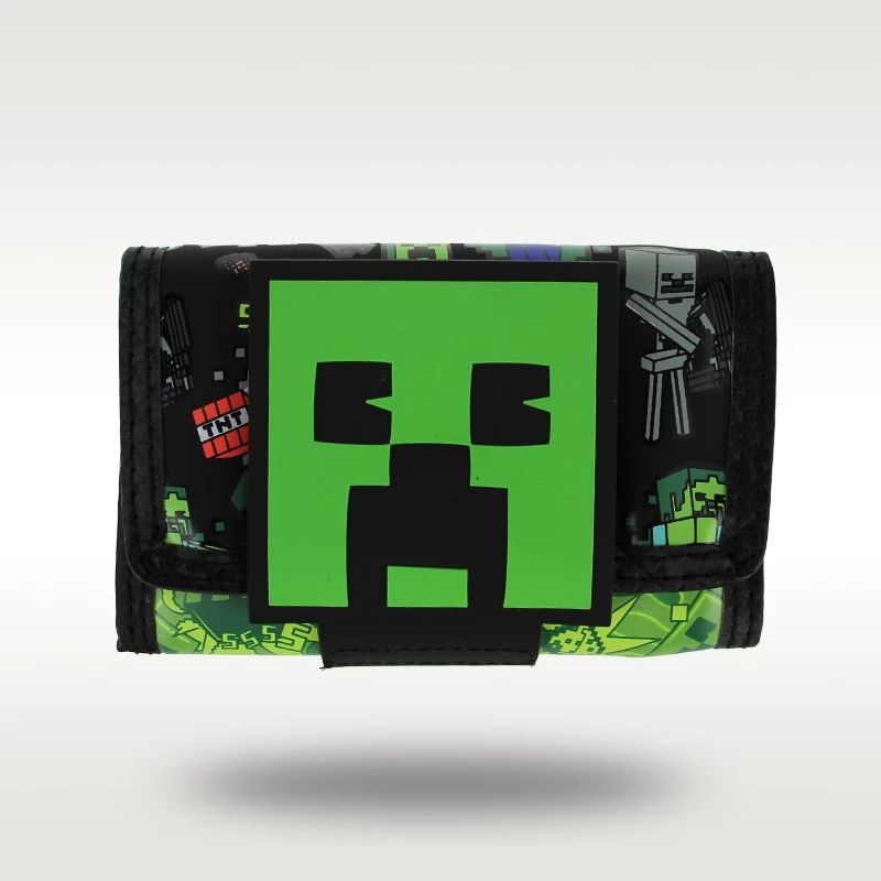Kids Wallet Boy Cool Black Green World Clutch Wallet Leather Card Bag Coin Wallet, Original High Quality