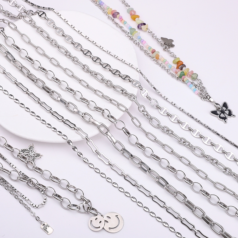 1เมตรโซ่สแตนเลสหลายแฟชั่นสไตล์โซ่สําหรับเครื่องประดับสร้อยข้อมือสร้อยคอทําอุปกรณ์เสริม