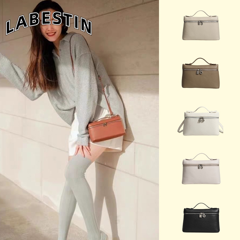 LABESTIN กระเป๋าสุภาพสตรี ใหม่มัลติฟังก์ชั่ลิ้นจี่ลวดลายเรียบง่ายหนังนุ่มไหล่เดียว กระเป๋าสะพาย