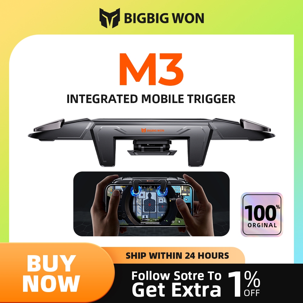 Original BIGBIG WON Mechager Plus M3 เกมมือถือทริกเกอร์คอนโทรลเลอร์แบบบูรณาการ Plug and Play สําหรับโทรศัพท์ iOS Android