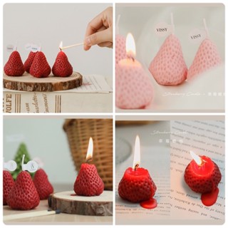 ✨COD✨เทียนวันเกิด เทียนสตรอว์เบอร์รี่ มี 2 สี แดง,ชมพู เทียน…