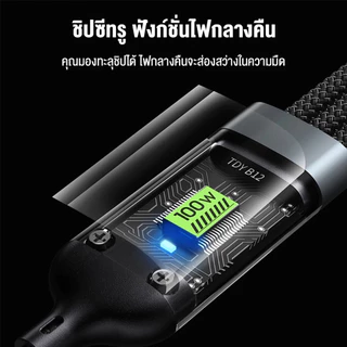 ชุดชาร์จ120W fast charger120W 3in1สายชาร์จเร็ว สายถักไนล่อน พร้อมไฟ LED รองรับ Android/ios