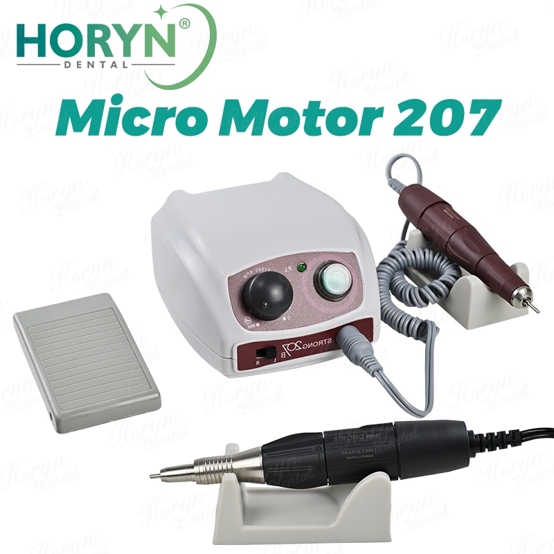 65w DENTAL LAB STRONG 207 Micromotor 102L/E ประเภท Handpiece 35000/45000 rpm เล็บเจาะเล็บเครื่องมือขัด