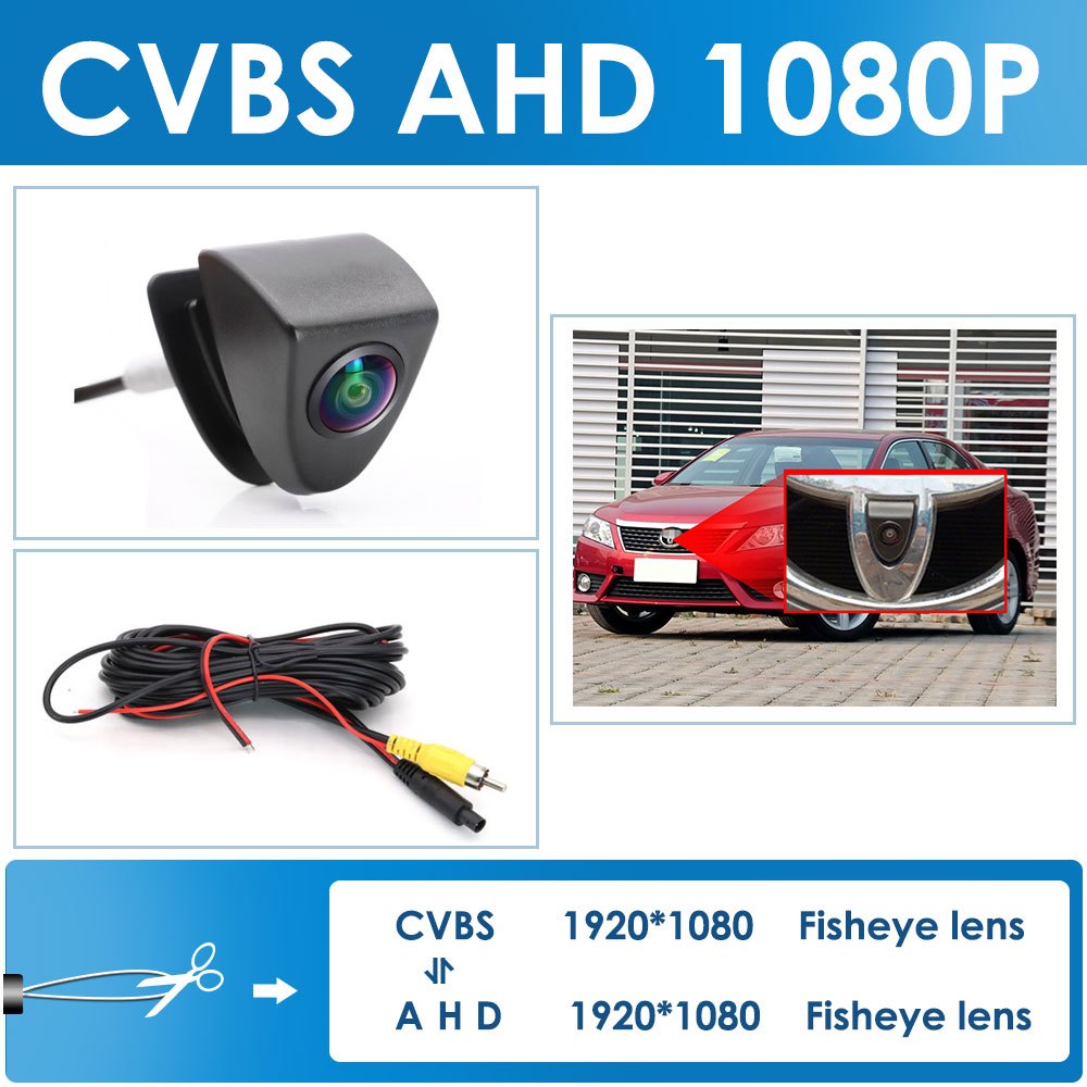 Ccd AHD 1080P ด้านหน้าด้านหลังโลโก้กล้องสําหรับ Toyota Camry Prius Yaris Hilux Vizi Reiz FJ Veranda Cruiser Corolla RAV4 กล้องที่จอดรถ - รูปที่ 2