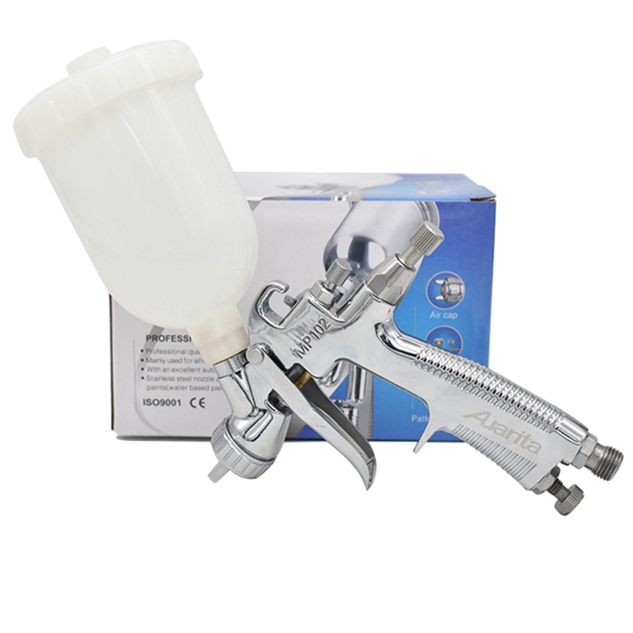 Aurita MP-102 LVMP Mini Spray gun 1.0 มม.คุณภาพสูงหัวฉีดสแตนเลสรถสเปรย์ปืนจิตรกรรมเครื่องมือ 250ml ถ้วย