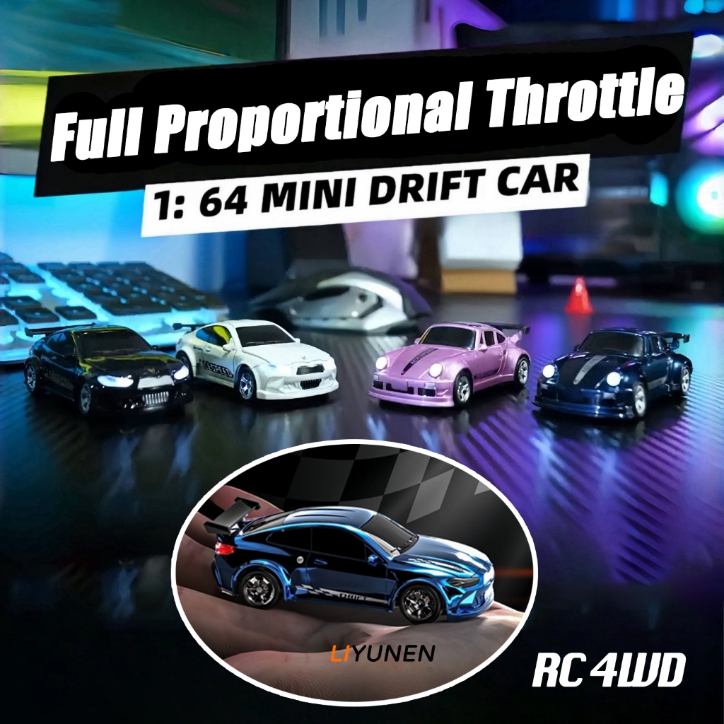 1:64 4WD MINI RC รถ Proportional คันเร่งพวงมาลัยรีโมทคอนโทรล Drift รถเดสก์ท็อป Racing รถ 2.4G จําลองของเล่น Boy Gif