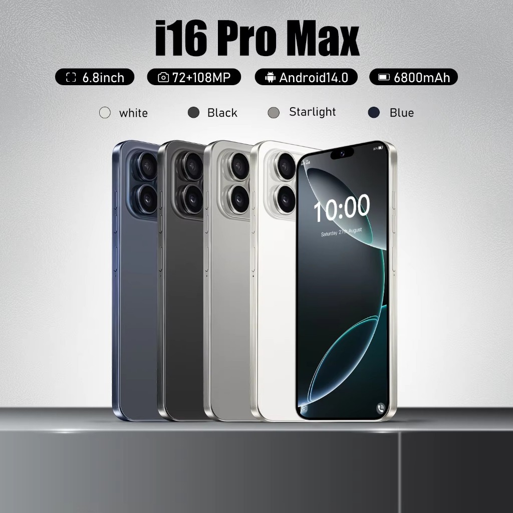 2024 ผลิตภัณฑ์ใหม่ I16 Pro Max 5g สมาร์ทโฟน 16gb+1tb สมาร์ทโฟน Android ขนาด 6.8 นิ้ว