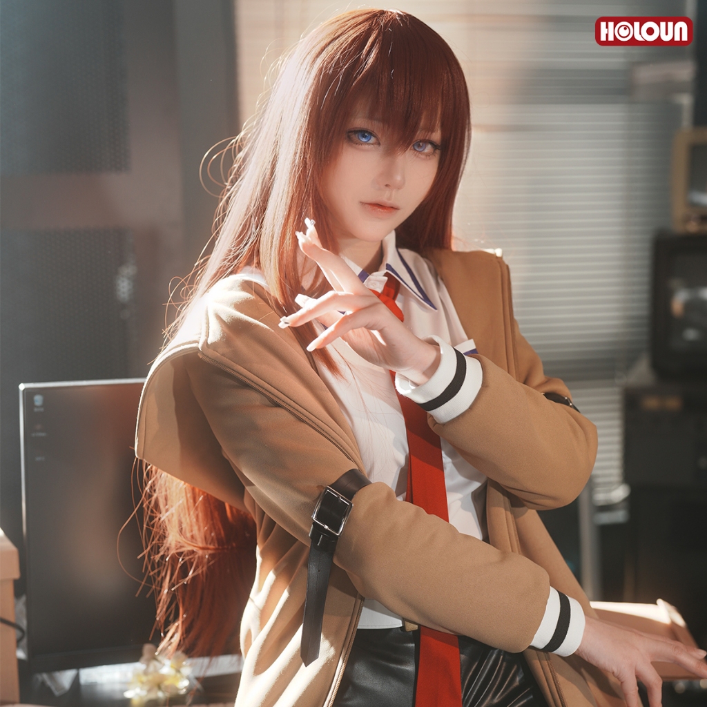 Holoun Steins Gate Makise Kurisu Cosplay คอสเพลย์เครื่องแต่งกาย Christina Uniform Game