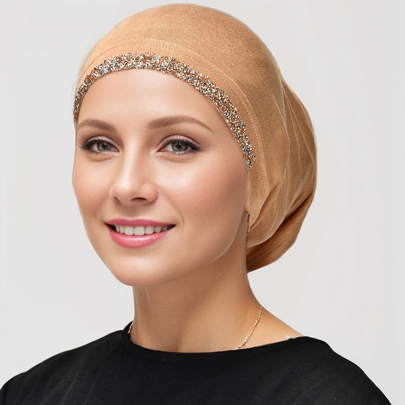 LMLAVEN ร้อนเจาะ Jersey ผ้าฝ้ายด้านใน Hijab ธรรมดาหลอดหมวกมุสลิม Headscarf ยืดหยุ่น Undercap Modal Instant Hijab Bonnet