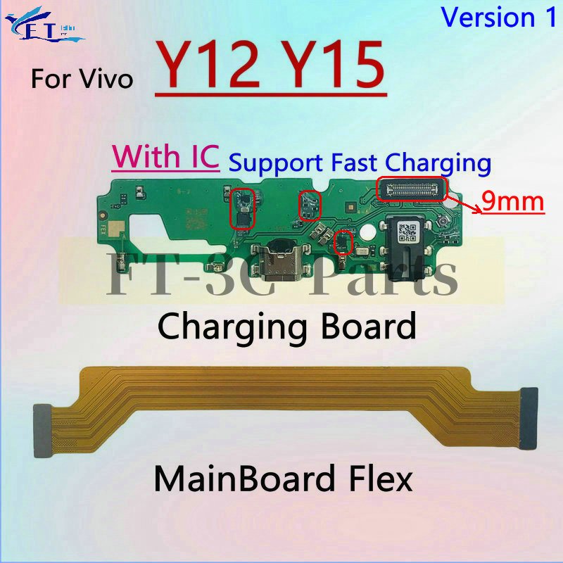 สําหรับ ViVO Y12 Y15 รุ่น 1 บอร์ดชาร์จ USB ชาร์จพอร์ตไมโครโฟน Dock Connector บอร์ดหลัก Flex Cable อะไหล่เปลี่ยน