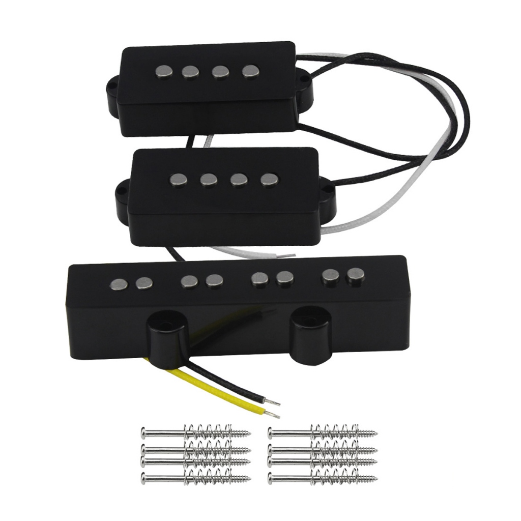 FLEOR 2PCS Alnico 5 PJ Jazz Bridge & PB Bass Pickup Set สําหรับเบส 4-String