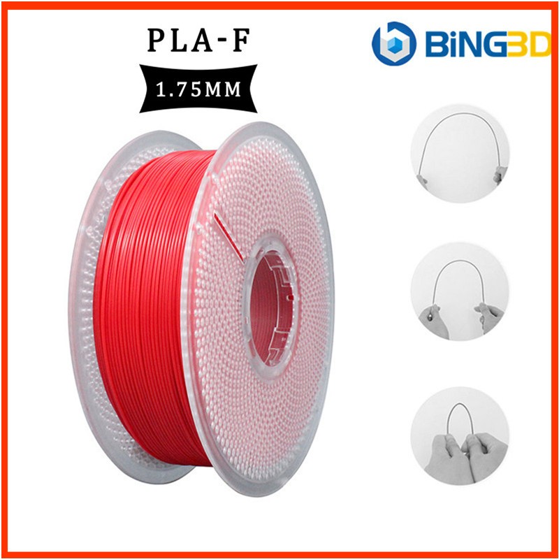 PLA F 3D Filament for 3D Printer 1.75mm 1KG（สีแดง）