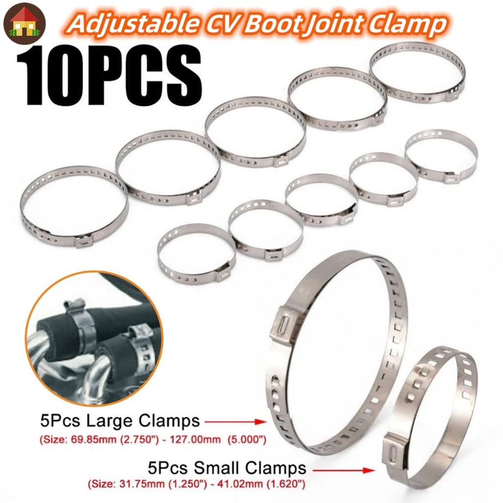 10/20/30/50 ชิ้นปรับ CV Boot Joint Clamp สแตนเลส 2 ขนาด Universal Drive Shaft CV Boot Crimp Clamp คลิปหนีบสแตนเลส สําหรับชุดบูตข ้ อต ่ อเพลาขับ ที่หนีบรองเท้า