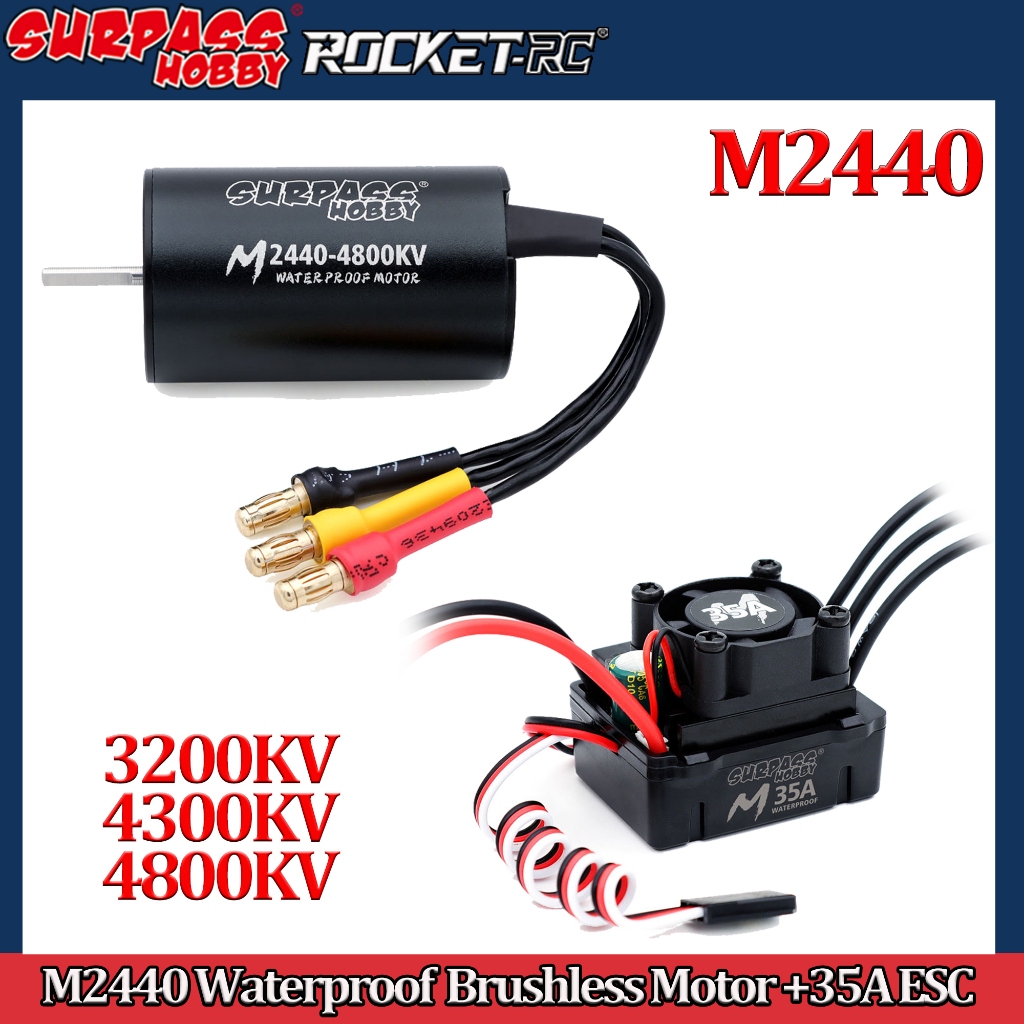 Surpass HOBBY RC M2440 มอเตอร์ไร้แปรงกันน้ํา w/ M35A ESC Combo สําหรับ Wltoys 1/16 1/18 RC รถบรรทุก 