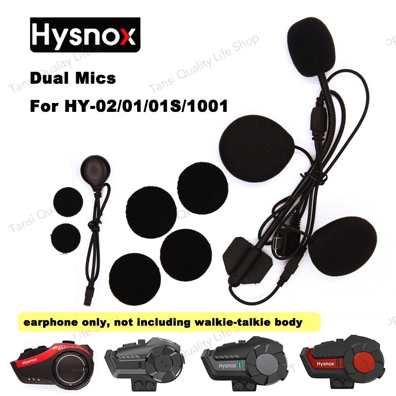 Original Hysnox HY-02/1001Pro/1001/01S/01 หูฟัง Hard และ Soft Dual Mics สําหรับ Half Face & Full Face Original Hysnox
