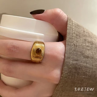 เดรเจว จดหมายรูปไข่เปิดแหวนหญิงซอกการออกแบบที่เรียบง่ายความรู้สึกแหวนนิ้วชี้ทุกอย่างกับอารมณ์แสงหรูหราเครื่องประดับมือขายส่ง