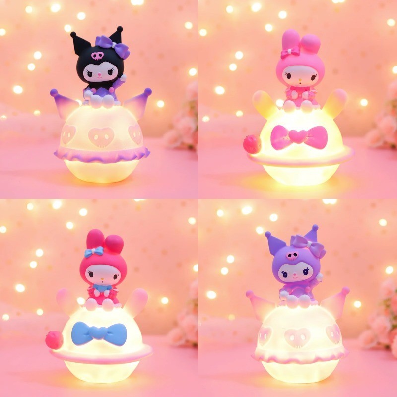 🌷COD🌷 ซานริโอ คุโรมิ และไฟกลางคืนดวงจันทร์น่ารักสําหรับตกแต่งเค้ก