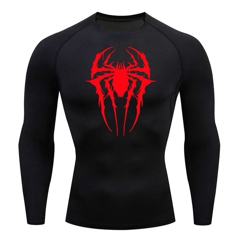 Spiderman T-Shirt Men's Gym Compression Long Sleeve Shirt