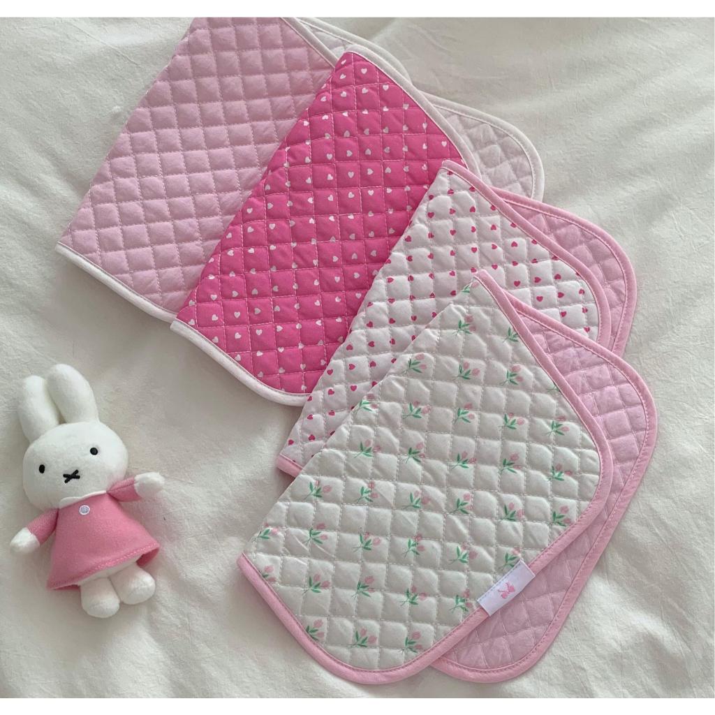 Kapplin🧸โฮมเมด Quilted Love Placemat Hemming Table Mat เสื่อผ้าอเนกประสงค์